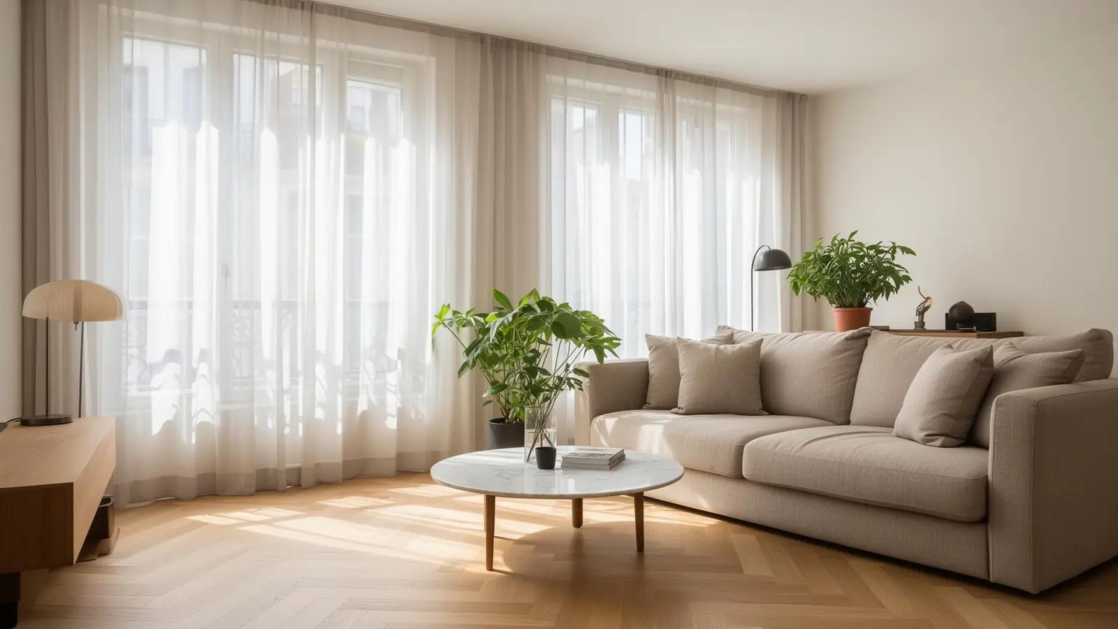 Intérieur lumineux d'un appartement à Bruxelles et dans le Brabant wallon